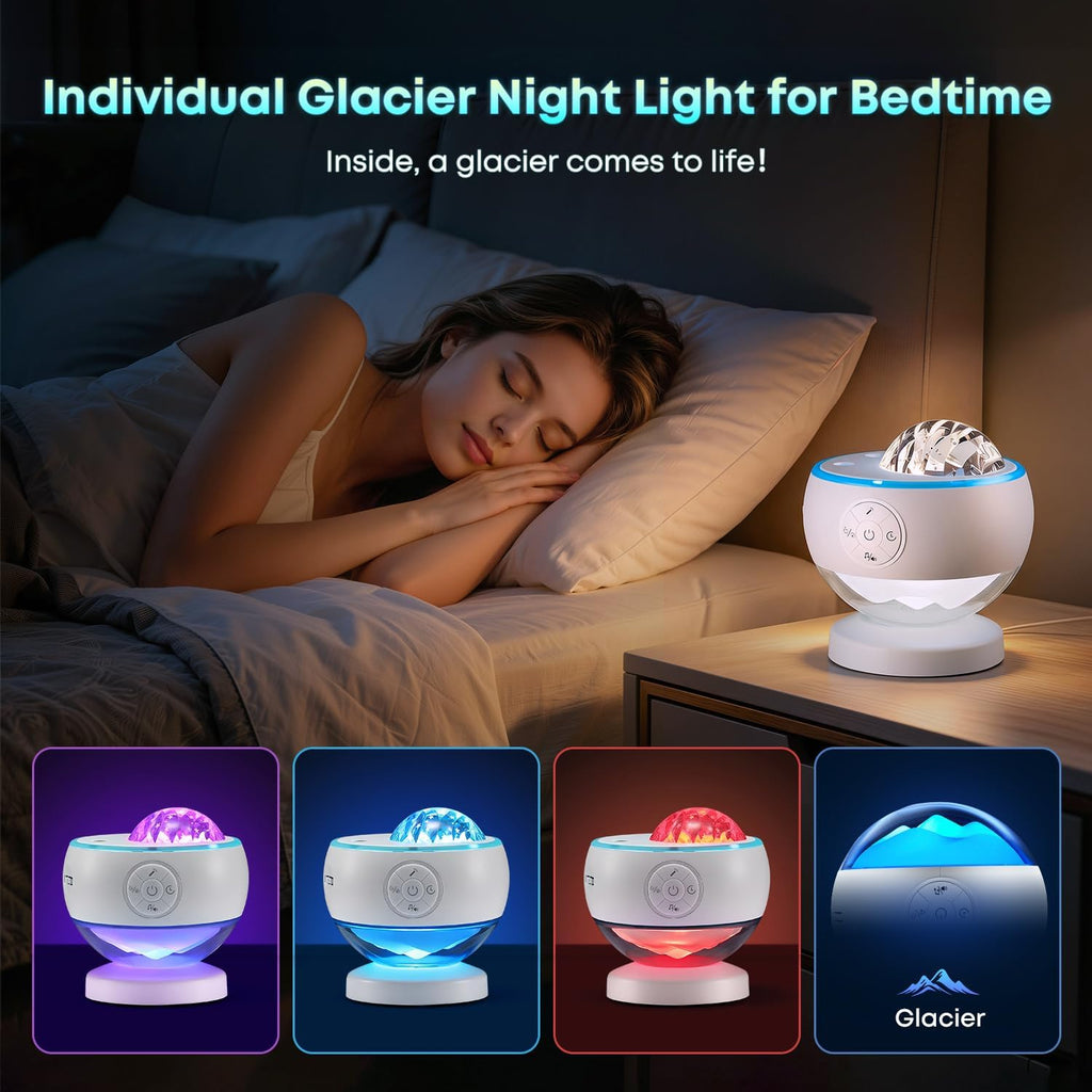 Northern Lights Projector Galaxy Projector with 300+ Light Effects Sound Machine, LED Star Projector Aurora Light, Remote Control, 15 White Noises Bluetooth Speaker Birthday Gifts for Kids Room Decor