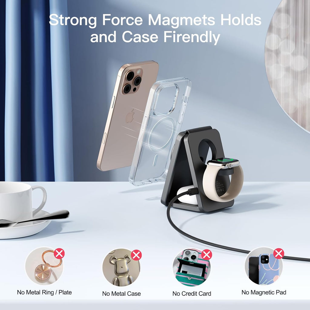 2026 Traveling Wireless Fast Charging Station Magnetic 3 in 1 Charger