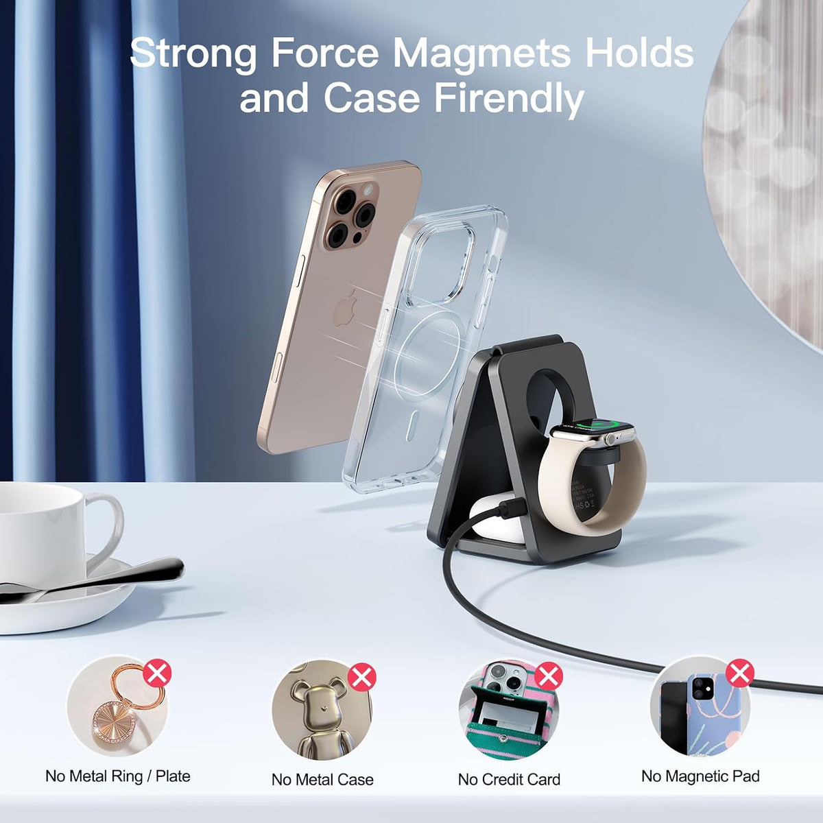 2026 Traveling Wireless Fast Charging Station Magnetic 3 in 1 Charger